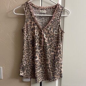 Leopard Print V-Neck Tank Top